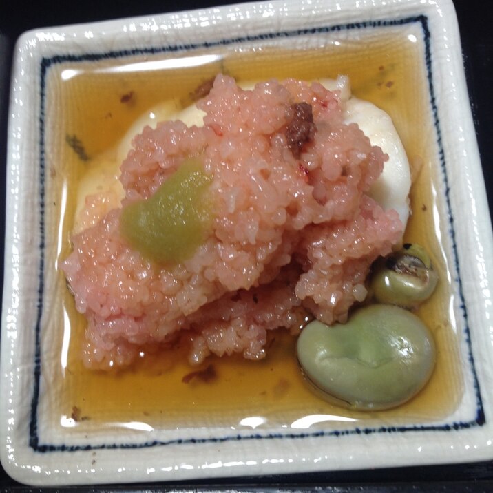 鯛の道明寺蒸し 桜銀餡